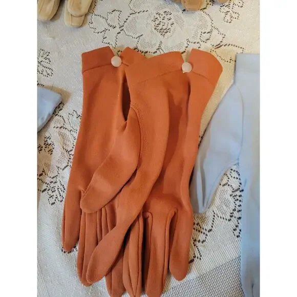 14 pair designer ladies nylon dress gloves SIZE 6-7.5